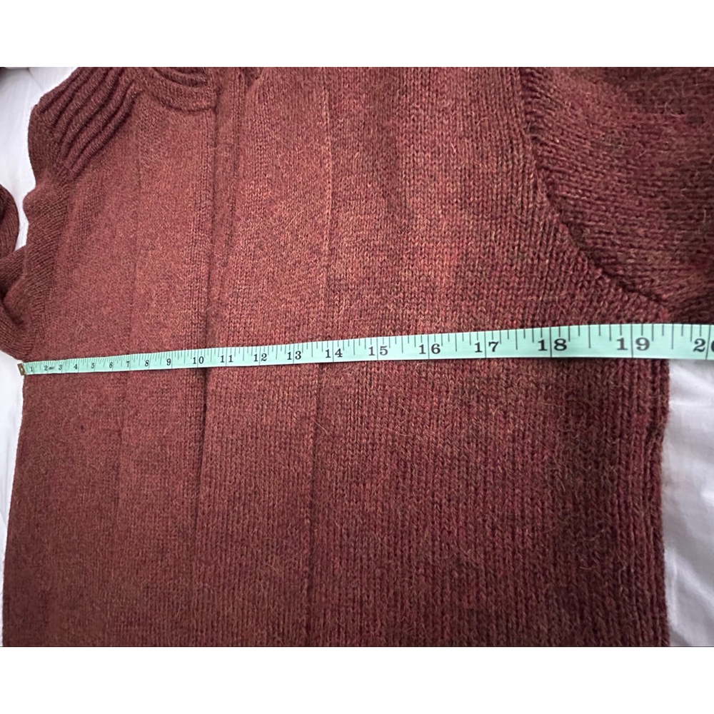 Women's Peruvian Link Brown Alpaca Cardigan Size M/large - Picture 6 of 6